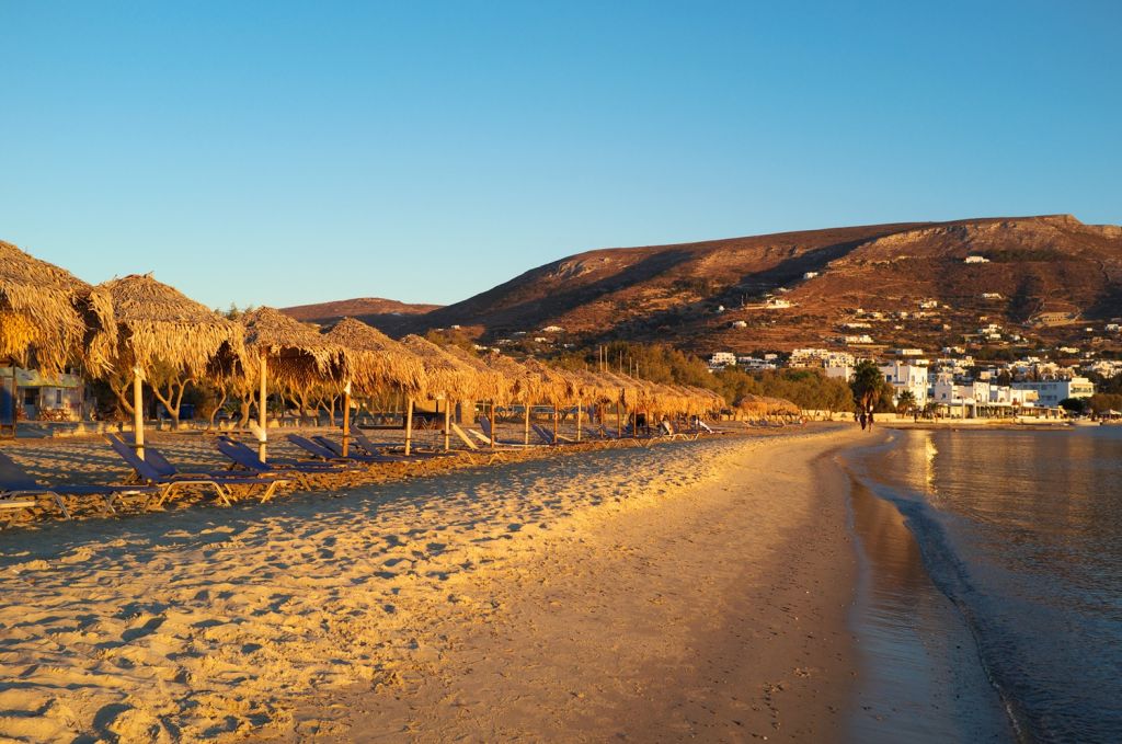 golden beach Paros Island