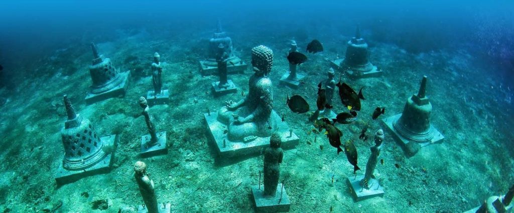 Underwater Buddha and Stupas Bali