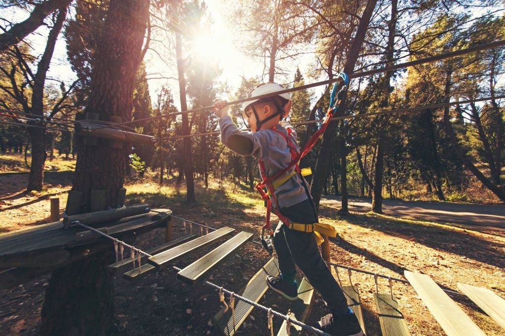 Zip-lining and climbing walls