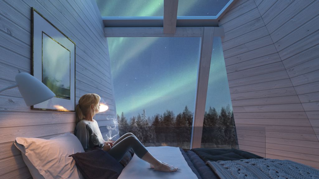 Glass Resort at Snowman World Rovaniemi auroras